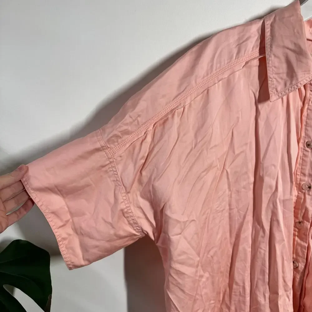 Free People Blush Pink Relaxed Button-Down Blouse